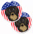 Dog Themed American Flag Cup Holder Car Coasters (Set of 2) - 638508566539