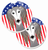 Dog Themed American Flag Cup Holder Car Coasters (Set of 2) - 638508566690