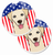 Dog Themed American Flag Cup Holder Car Coasters (Set of 2) - 638508566928