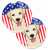 Dog Themed American Flag Cup Holder Car Coasters (Set of 2) - 638508566928