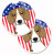 Dog Themed American Flag Cup Holder Car Coasters (Set of 2) - 638508566799