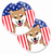 Dog Themed American Flag Cup Holder Car Coasters (Set of 2) - 638508566652