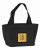 Letter E Football Black, Old Gold and White Lunch Bag - 638508861603