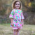 AnnLoren Little & Big Girls 3/4 Angel Sleeve Pink Green Big Floral Cotton Knit Ruffle Shirt - 633632263835