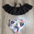 AL Limited Girls 2 piece Black Ruffle Bikini bathing suit - 633632259999