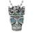 Blue Fire Skull with Crown Necklace - 734130258337