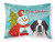 Carolines Treasures Snowman and Dog Print Standard Pillowcase, White, Breathable Moisture-Wicking Fabric