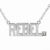 REBEL Pendant Block Letter Necklace with Swarovski crystal - 734130260811