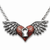 Red Winged Heart Necklace With Keyhole - 734130257620