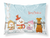 Carolines Treasures Merry Christmas Carolers Dog Fabric Standard Pillowcase, White, Cheerful Holiday, Moisture Wicking