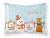 Carolines Treasures Merry Christmas Carolers Dog Fabric Standard Pillowcase, White, Cheerful Holiday, Moisture Wicking