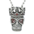 Red Fire Skull with Crown Necklace - 734130258320