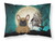 Carolines Treasures Halloween Scary With Dog Fabric Standard Pillowcase, Moisture Wicking, White                          