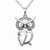 Owl Necklace "Luminous Owl", Bird Pendant Adorned with Swarovski Crystals - 734130261238