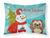 Carolines Treasures, Inc Snowman with Dog Fabric Standard Pillowcase, White Design, Moisture Wicking Material