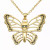 Butterfly Skull Gold-Plated Necklace - 734130261429