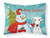 Carolines Treasures Snowman and Dog Print Standard Pillowcase, White Fabric, Moisture-Wicking Design