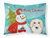 Carolines Treasures Snowman with Dog Decorative Standard Pillowcase, White Fabric Bedding Accent