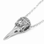 Raven Skull Necklace with white Swarovski Crystal - 734130261498