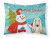 Caroline's Treasures Snowman with Dog Fabric Standard Pillowcase, White, Moisture Wicking