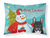 Carolines Treasures Snowman with Dog Decorative Standard Pillowcase, White, Soft Fabric Bedding