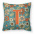 Monogram Letter Flowers Fabric Decorative Pillow - 615872978502