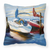 Carolines Treasures Sailboats Painting Fabric Decorative Pillow, 14x14 Inches, Full Color Artwork, colorful, bright