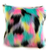 Plutus Brands Plutus Pink, Blue, Black, Yellow Exotic Animal Faux Fur Luxury Throw Pillow Tropical Hues