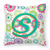 Monogram Letter Flowers Fabric Decorative Pillow - 615872978236