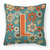Carolines Treasures Monogram Letter Flowers Fabric Decorative Pillow, 14 Inch, Polyester - Accent Cushion