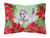 Poinsettas Dog Art Canvas Fabric Decorative Pillow - 652259193004