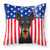 Carolines Treasures, Inc American Flag and Dog Fabric Decorative Pillow, 18 x 18 Inches