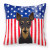 Carolines Treasures, Inc American Flag and Dog Fabric Decorative Pillow, 18 x 18 Inches