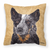 Carolines Treasures Wipe Your Paws Dog Art Fabric Decorative Pillow, 14x14 Inches, Polyester, bright comfy        