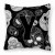 Carolines Treasures Monogram Letter Day of the Dead Skulls Decorative Fabric Pillow, Black