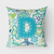 Letter Flowers and Butterflies Teal Blue Fabric Decorative Pillow - 615872980673