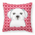 Dog With XOXO Hearts Fabric Decorative Pillow - 638508676603