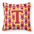 Carolines Treasures Monogram Letter Football Decorative Pillow, 14 Inches, 100% Polyester Fabric