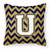 Letter Chevron Fabric Decorative Pillow - 638508320162
