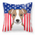 American Flag and Dog Fabric Decorative Pillow - 638508245564