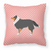 Dog Profile Checkerboard Design Fabric Decorative Pillow - 638508511133