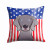 Carolines Treasures USA Design with Dog Fabric Pillow, 14x14 Inches, Cozy Polyester Throw