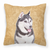 Carolines Treasures Wipe Your Paws Dog Art Fabric Decorative Pillow, 14x14 Inches, Soft Couch Accent