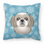 Carolines Treasures, Inc Winter Snowflake Dog Face Design Fabric Decorative Pillow, Winter Design, 14x14 Inches, Vibrant