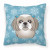 Carolines Treasures, Inc Winter Snowflake Dog Face Design Fabric Decorative Pillow, Winter Design, 14x14 Inches, Vibrant