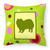 Green Fabric Decorative Pillow with Dog Silhouette - 638508359131