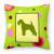Green Fabric Decorative Pillow with Dog Silhouette - 638508359018