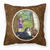 Carolines Treasures Portrait Artwork with Dog Brown Fabric Decorative Pillow, Brown  Luxury Dog Pillow