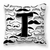 Carolines Treasures Monogram ?M? Moustache Decorative Fabric Throw Pillow ? 14 x 14 Inch Acc