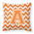 Monogram Letter Chevron Fabric Decorative Pillow - 638508316103